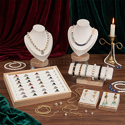 6Pcs 4 Styles VelvetJewelry Display Stand Sets&nbsp;NDIS-DR0001-03