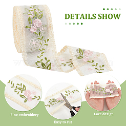 Polyester Embroidery Flower Lace Ribbons&nbsp;DIY-FG0004-74