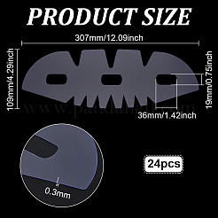 野球帽用プラスチックインサート  帽子サポートつば  透明  307x109x0.3mm  穴：36x19mm&nbsp;FIND-WH0609-32A