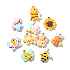80Pcs 16 Styles Opaque Resin Pendants&nbsp;RESI-CJ0004-48