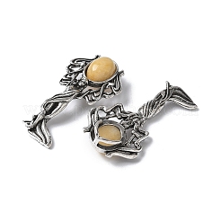 Angel Brass Natural Topaz Jade Pendants&nbsp;KK-D361-02AS-24