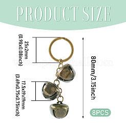 8Pcs Iron Bell Pendant Keychains&nbsp;KEYC-TA00040