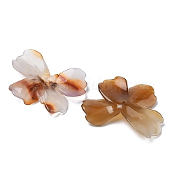 天然の赤瑪瑙の彫刻ビーズ  花  染め＆加熱  35~56x42~72x8~10mm  穴：2mm&nbsp;G-L650-O01-01