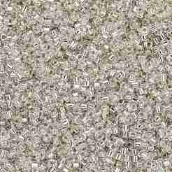 シリンダーシードビーズ  銀並ぶ  丸い穴  均一サイズ  銀  2x1.5mm  穴：0.8mm  約888個/10g&nbsp;X-SEED-H001-G09