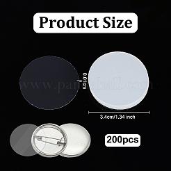 クラフト保護用の透明 PVC バッジ保護フィルム  フラットラウンド  透明  34x0.1mm&nbsp;FIND-WH0366-121A