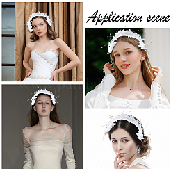 Alloy with Plastic Imitation Pearl Mesh Headpiece Cap&nbsp;AJEW-WH20054-127