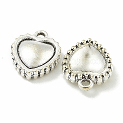 合金のチベット風チャーム  鉛フリー＆カドミウムフリー  ハート  アンティークシルバー  16x13.5x4.5mm  穴：2mm&nbsp;TIBE-I026-5967AS