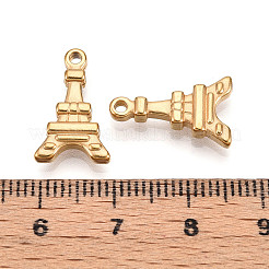 304ステンレスペンダント  イオンプレーティング（ip）  エッフェル塔のチャーム  18KGP本金メッキ  17x10.5x3mm  穴：1.5mm&nbsp;STAS-N109-111G