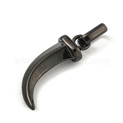 304ステンレスペンダント  ホーンチャーム  ブラック  25x15x5.5mm  穴：4x5mm&nbsp;STAS-F307-32EB