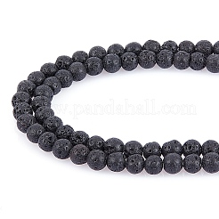 Synthetic Lava Rock Beads Strands&nbsp;G-S277-6mm-01