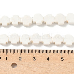 ギアククロスナチュラルマグネサイトビーズ連売り  ホワイト  7~8x8x3mm  穴：1mm  約48個/連  15.12''（38.4センチメートル）&nbsp;G-N0131-04C