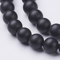 Natural Black Agate Beads Strands&nbsp;X-G-D543-6mm