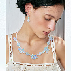 DIYファインディングキット  花のアクリルビーズキャップとビーズを含む  ライトブルー  11.5~25.5x11.5~28x3~7mm  穴：1.5~2.5mm  120個/セット&nbsp;DIY-TA0014-27