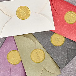 プラスチック製の粘着式金箔エンボスステッカー  メダル装飾ステッカー  スノーフレーク  5x5cm  4pcs /シート&nbsp;DIY-WH0211-023