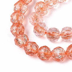 Crackle Transparent Glass Beads Strands&nbsp;GLAA-N063-8mm-06