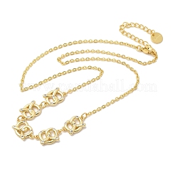 Brass Micro Pave Clear Cubic Zirconia Knot Pendant Necklaces&nbsp;NJEW-B157-08G-01
