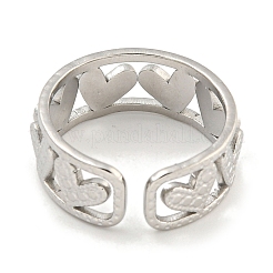 Tarnish Resistant 304 Stainless Steel Cuff Finger Ring Settings&nbsp;STAS-P365-30P