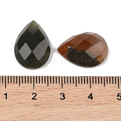 天然インディアンアゲート瑪瑙カボション  ティアドロップ  多面カット  18x13x5mm&nbsp;G-C146-04L