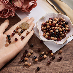 210Pcs 7 Styles Natural Wood Beads Strands&nbsp;WOOD-SC0002-32