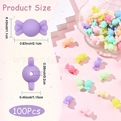 ゴム風アクリルビーズ100個  キャンディ  ミックスカラー  11x21x11.5mm  穴：2mm  423個/ 500g&nbsp;SACR-YW0002-06