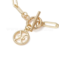 12Pcs Constellation Brass Paperclip Chains Charm Bracelets for Women&nbsp;BJEW-JB11256