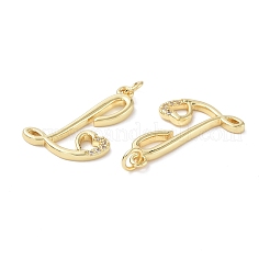 Eco-Friendly Rack Plating Brass Micro Pave Cubic Zirconia Pendants&nbsp;KK-F845-31G