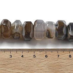 天然石瑪瑙ビーズ連売り  染め＆加熱  多面カット  ロンデル  コーヒー  15~17x15~17x9~11mm  穴：1.2mm  約19~21個/連  6.89''~7.48''（17.5~19センチメートル）&nbsp;G-K392-A12