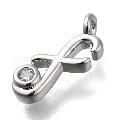 Brass Micro Pave Cubic Zirconia Pendants&nbsp;KK-B132-12P-F