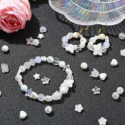 DIYジュエリー作成キット  アクリルビーズ入り  ABSプラスチックパール調ビーズ  ミックスカラー  7.5~11x8~14.5x3~8mm  穴：1.4~2.5mm&nbsp;DIY-YW0009-77