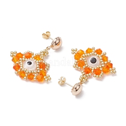 Glass Seed Beads Stud Earrings&nbsp;EJEW-MZ00270-04