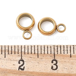 304ステンレス鋼チューブベイル  ループベイル  リング  イオンプレーティング（ip）  18KGP本金メッキ  8.5x6x2.5mm  穴：2mm  内径：4mm&nbsp;LS-STAS-G224-18G-01