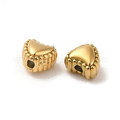 304ステンレススチールビーズ  ハート  18KGP本金メッキ  6x6x4.5mm  穴：1.4mm&nbsp;STAS-I203-24G