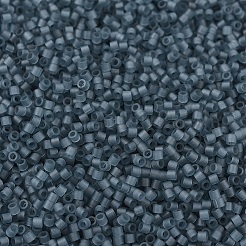 MIYUKIデリカビーズ小  シリンダー  日本製シードビーズ  15/0  （dbs0387)マット透明モンタナ光沢  1.1x1.3mm  穴：0.7mm  約175000個/袋  50 G /袋&nbsp;SEED-X0054-DBS0387