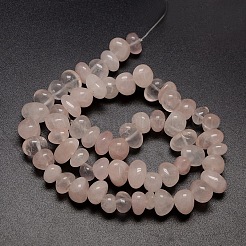 Nuggets Natural Rose Quartz Beads Strands&nbsp;X-G-P029-06