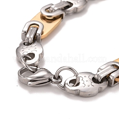 PVD Vacuum Plating 201 Stainless Steel Oval Link Chain Bracelets&nbsp;STAS-E160-07GP