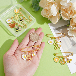 5Pcs Daisy & Bee Enamel Pins&nbsp;JEWB-PH01268