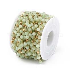 Dyed Natural Jade Round Beaded Chain&nbsp;CHS-C006-01E