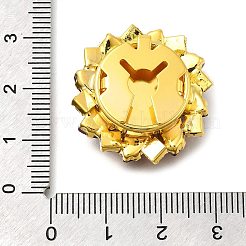 金色の合金ラインストーンボタン  花  シャム  29x26.5x10.5mm  穴：10.5x5mm&nbsp;BUTT-WH0051-02D-G