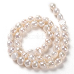 Natural Cultured Freshwater Pearl Beads Strands&nbsp;PEAR-L033-52-01