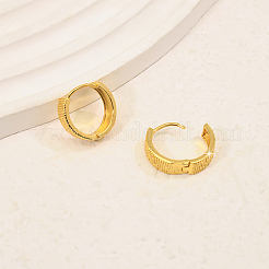 女性用304ステンレスフープピアス  ラウンド  18KGP本金メッキ  16x16mm&nbsp;RY1881