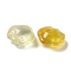 クリアガラスペンダント  長寿ロックチャーム  ミックスカラー  14x16x7mm  穴：1.2mm&nbsp;GLAA-D025-08A