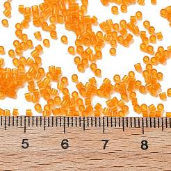 透明な色のガラスシードビーズ  シリンダー  サンゴ  1.6x1.3mm  穴：0.8mm  約60000個/ポンド&nbsp;SEED-H003-07A