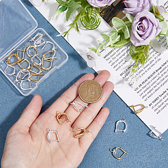 24Pcs 4 Styles Brass Hoop Earring Findings&nbsp;KK-DC0003-13