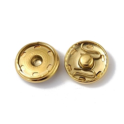 イオンプレーティング（IP）202ステンレススチールスナップボタン  衣服のボタン  ミシンアクセサリー  ゴールドカラー  19x6mm&nbsp;BUTT-I017-01D-G