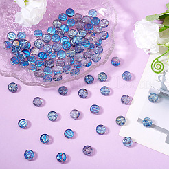 100Pcs 5 Styles Transparent Electroplated UV Plating Glass Beads&nbsp;GLAA-TA0003-19A