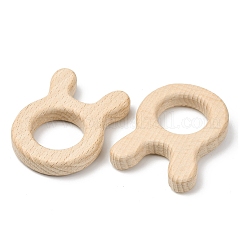 天然ブナ材の連結リング  マクラメ木製リング  兎  バリーウッド  62x45x10mm&nbsp;WOOD-I017-02