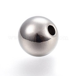 変色しにくい202ステンレススチールビーズ  ラウンド  ステンレス鋼色  12x11mm  穴：3mm&nbsp;STAS-I100-13P