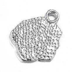 合金ペンダント  エナメル  ローズ  プラチナ  17x14x1mm  穴：2mm&nbsp;ENAM-N0001-01P
