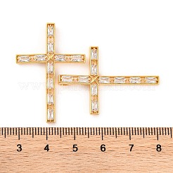 Brass Micro Pave Clear Cubic Zirconia Pendants&nbsp;KK-U017-09A-G