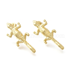 真鍮製スタンドピアス  ヤモリ  18KGP本金メッキ  35x14.5mm&nbsp;EJEW-B118-02G